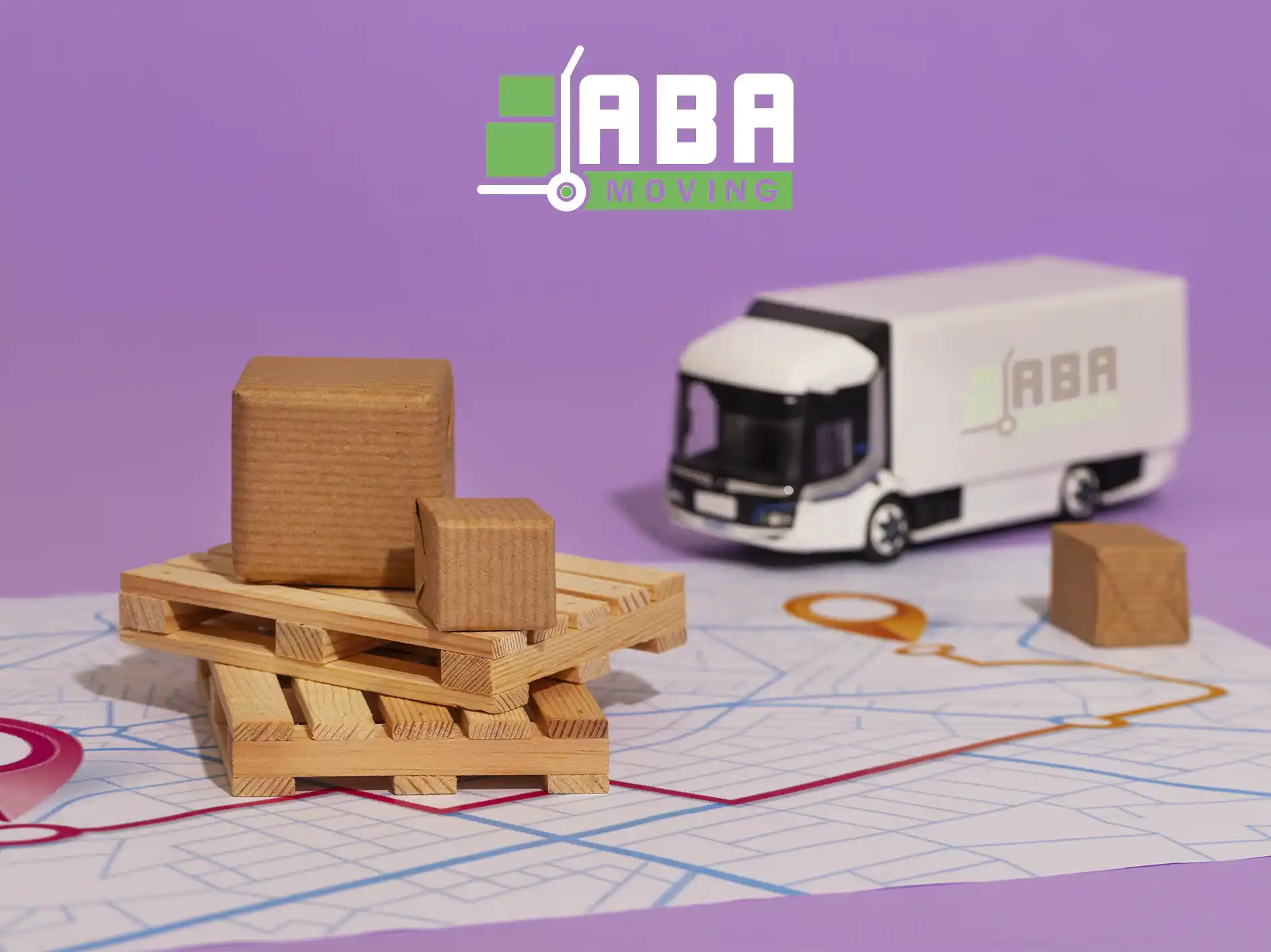 ABA Mover White Truck Boxes Map