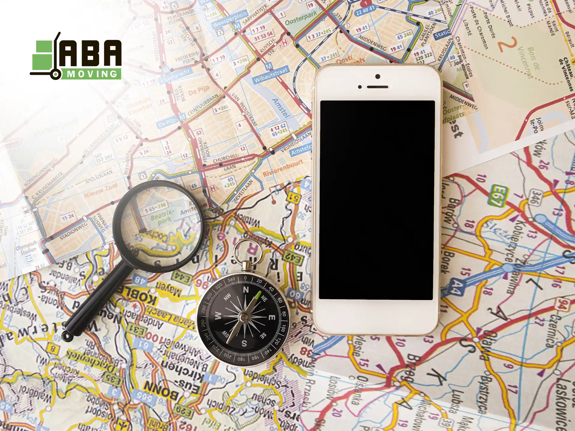 ABA Movers Map Compass Phone White