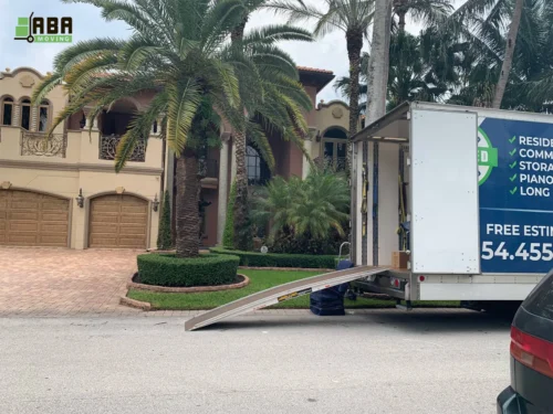 ABA Moving Commercial White Truck Ready for Loading Customer Boxes and Furniture