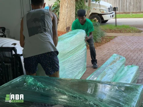 ABA Moving High Quality Packing Materials Team Members Loading Packed Furniture
