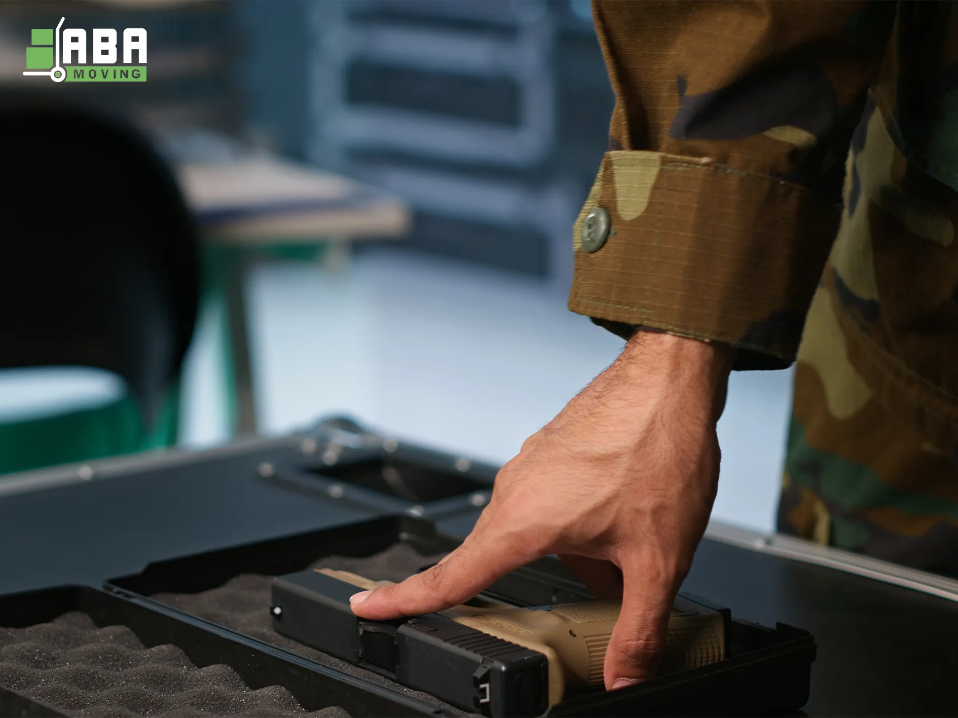 ABA Movers Winter Millitary Relocation Gun Loading in Guncase