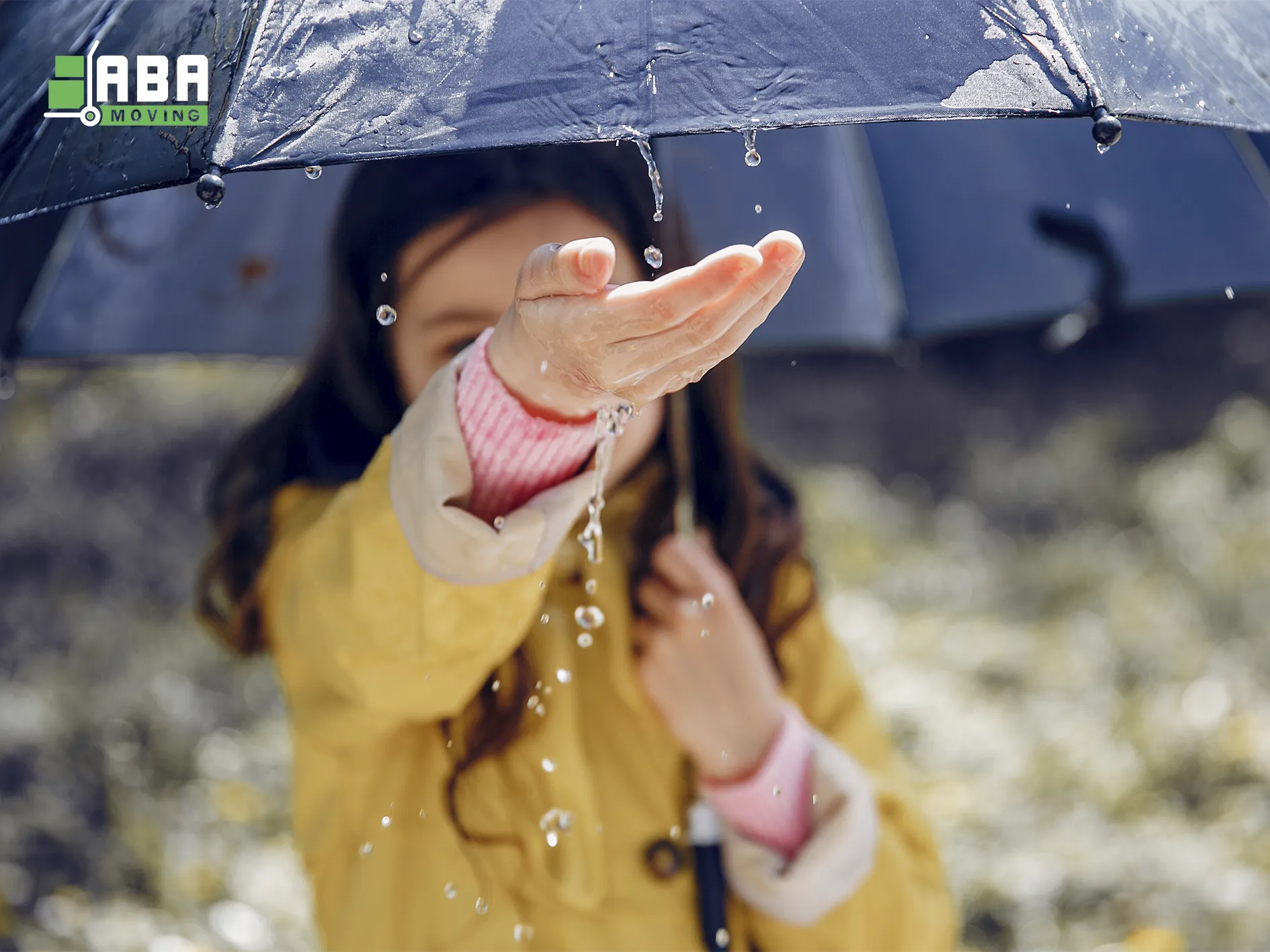 ABA Movers Customer in The Rain With an Umbrella