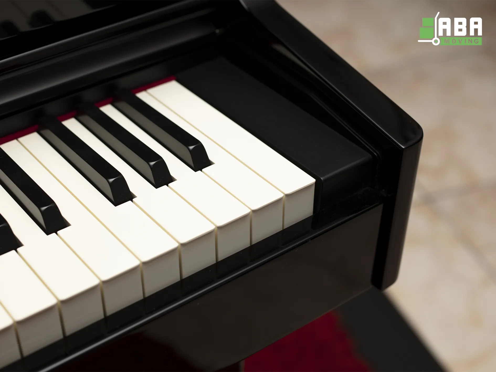 Moving Specialty Items During Summer Customer Piano Ready for Packing and Moving