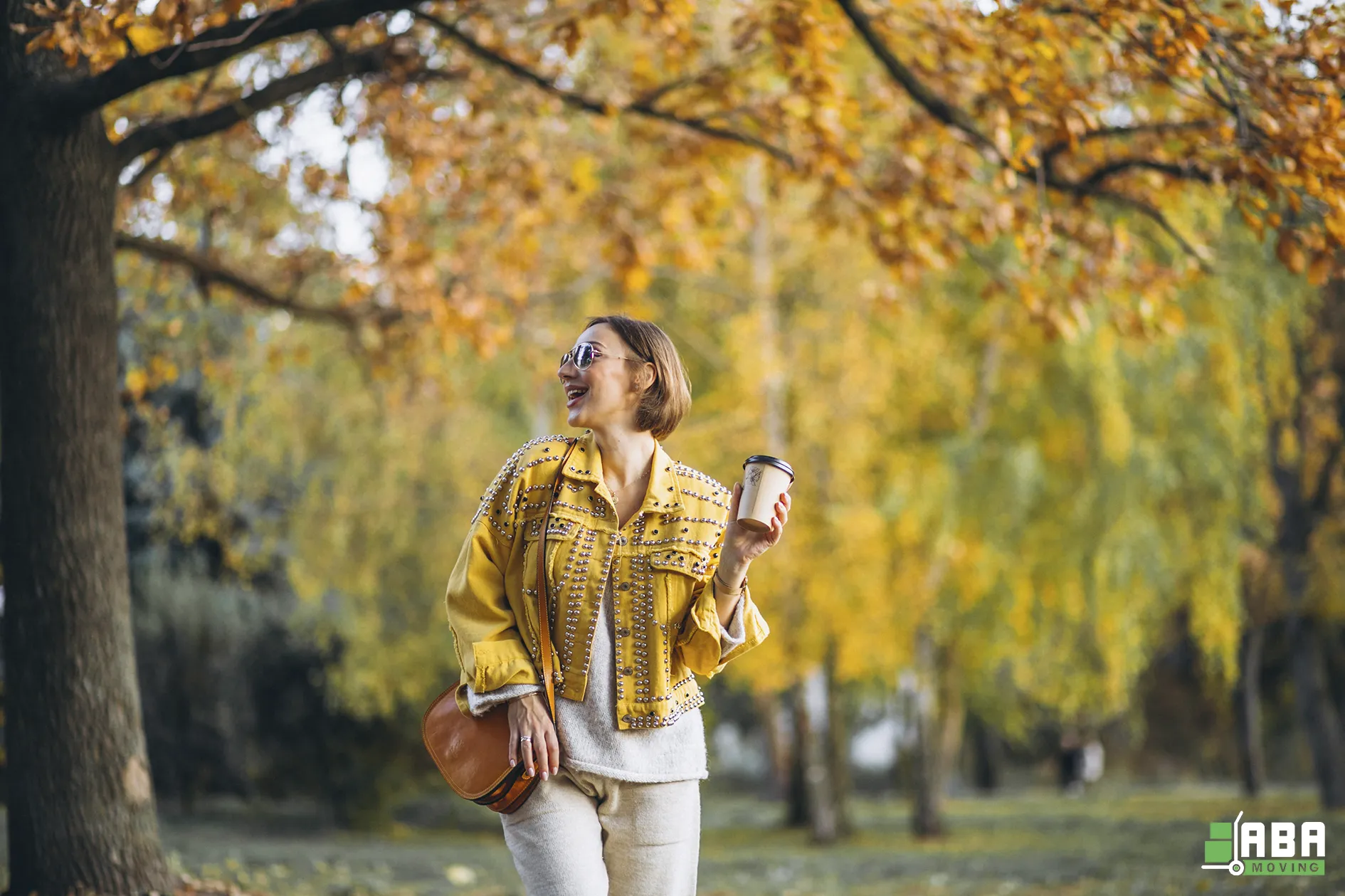September Lease Gap Happy Customer Drink Coffy After Stress-Free Autumn Relocation